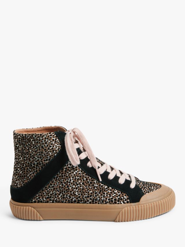 Leopard print sale leather trainers