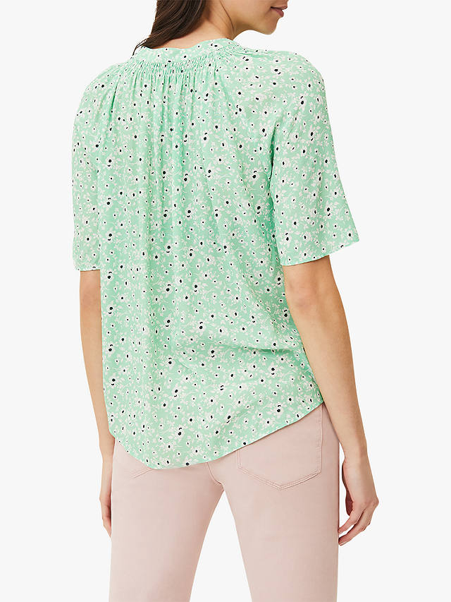 Phase Eight Diana Sprig Print Tie Front Blouse, Green