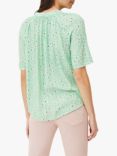 Phase Eight Diana Sprig Print Tie Front Blouse, Green