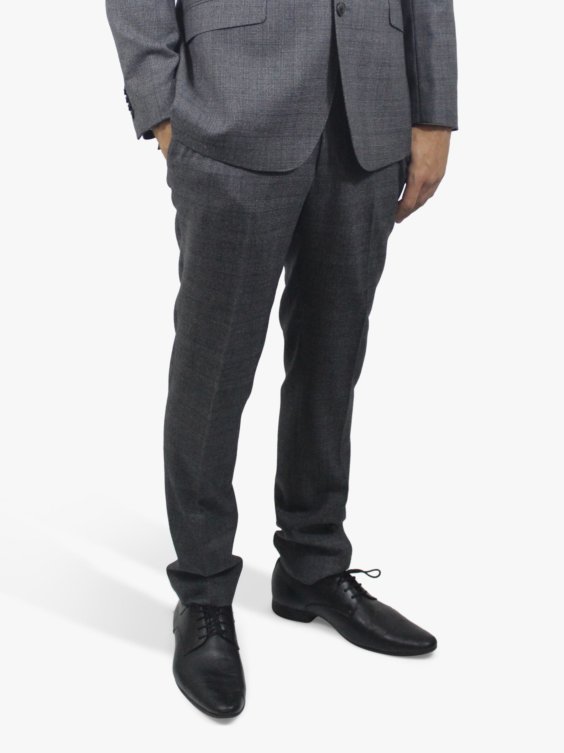 Richard James Mayfair Melange Check Suit Trousers, Grey