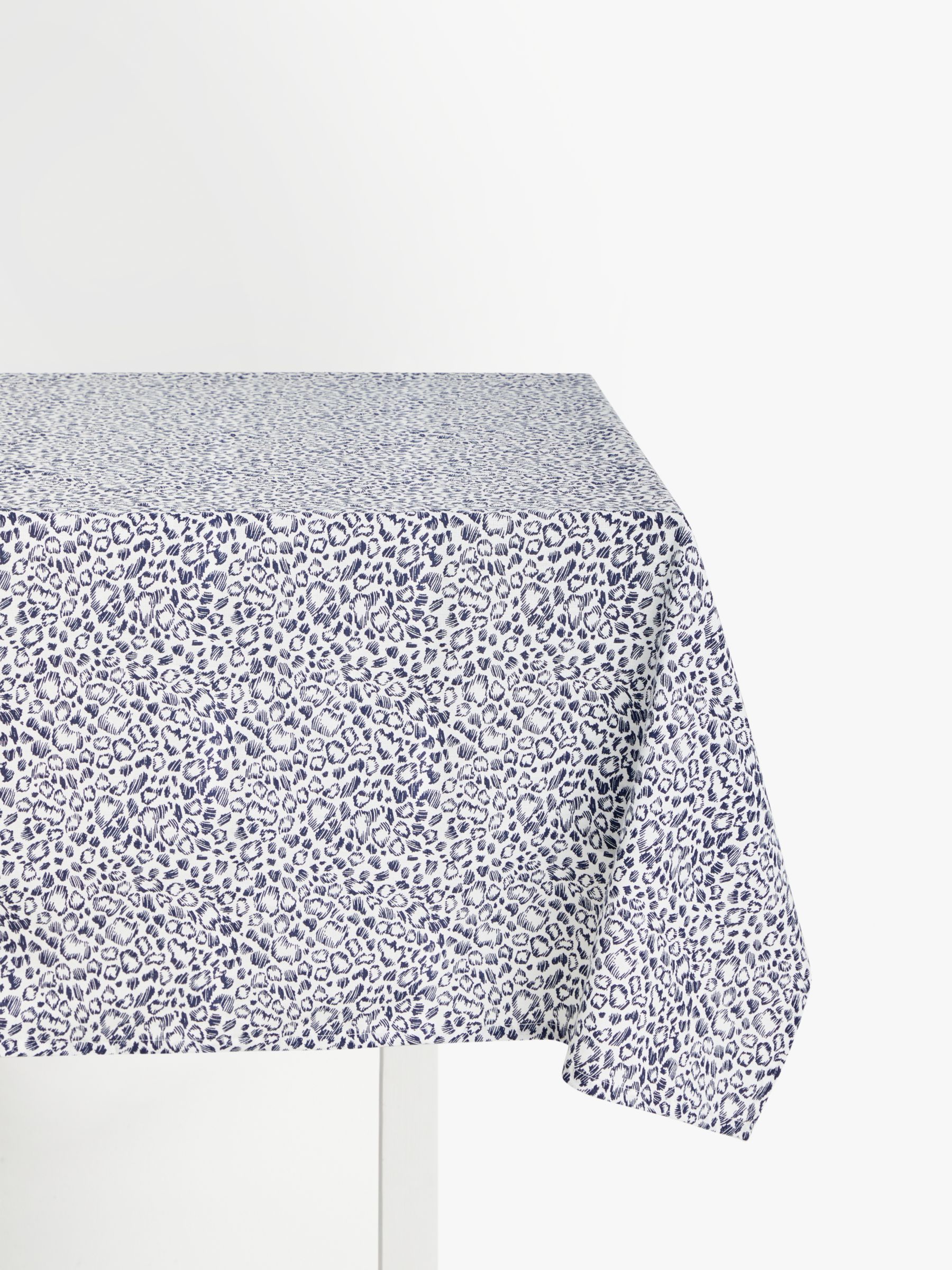 ANYDAY John Lewis & Partners Animal Print Rectangular Cotton Tablecloth, Black/White