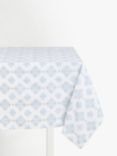 John Lewis & Partners Snowflake Pattern Rectangular Cotton Tablecloth, White/Blue