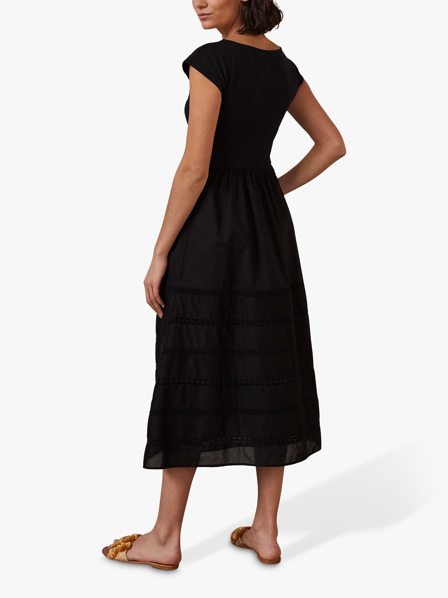 Boden Trim Midi Dress, Black at John Lewis & Partners