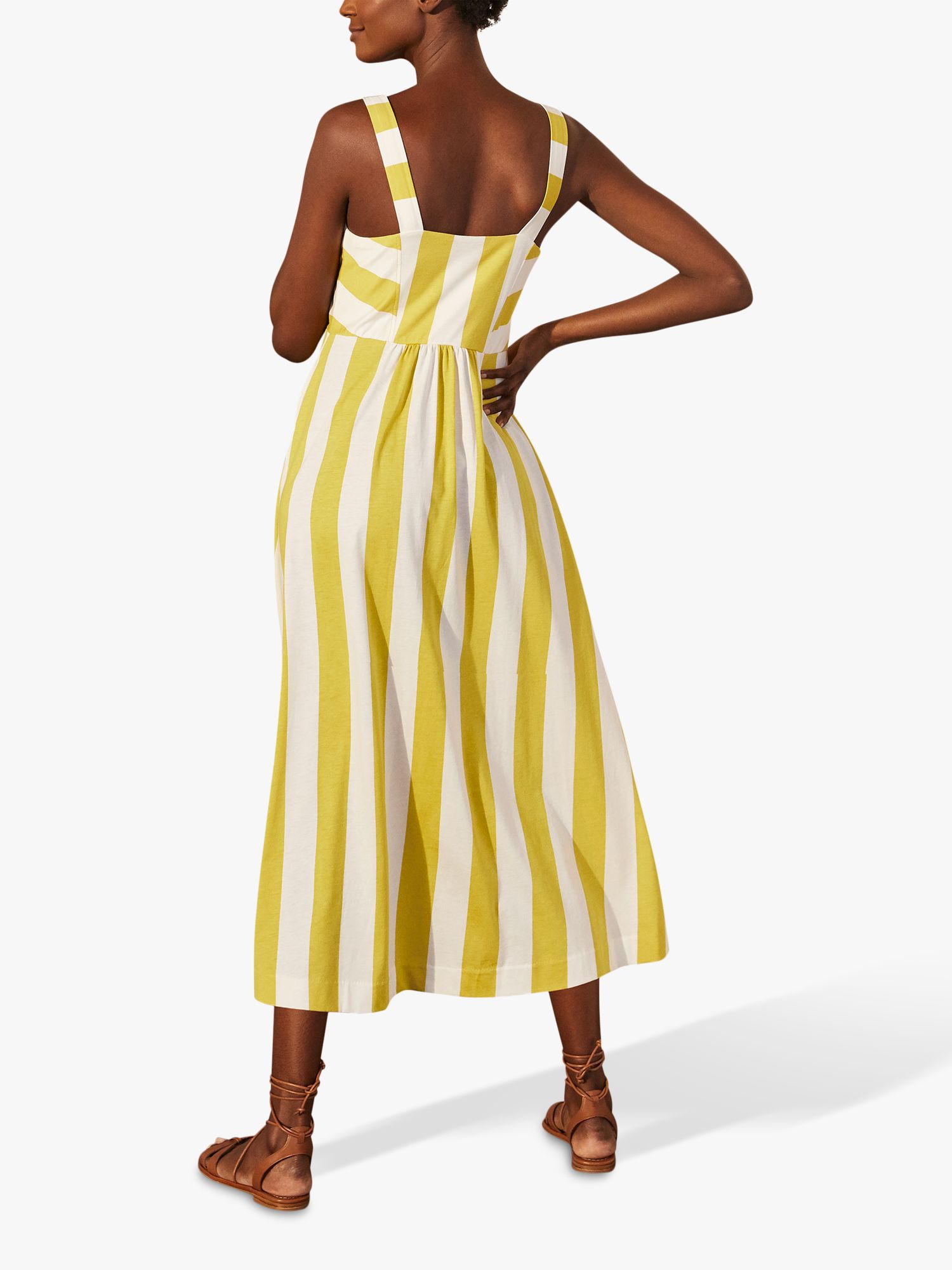 Boden Lucy Stripe Dress, Yellow/Ivory at John Lewis & Partners