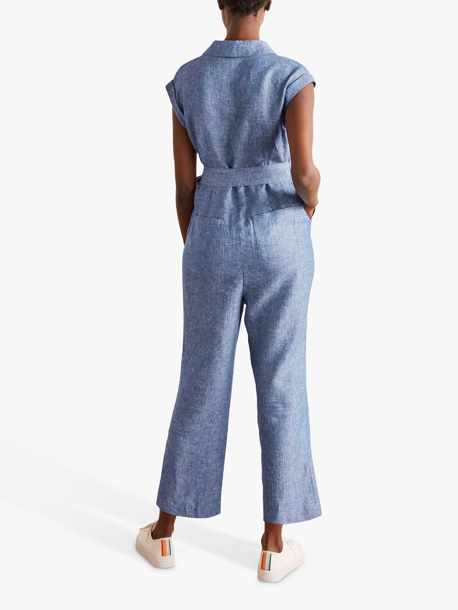Boden Catriona Linen Jumpsuit, Chambray