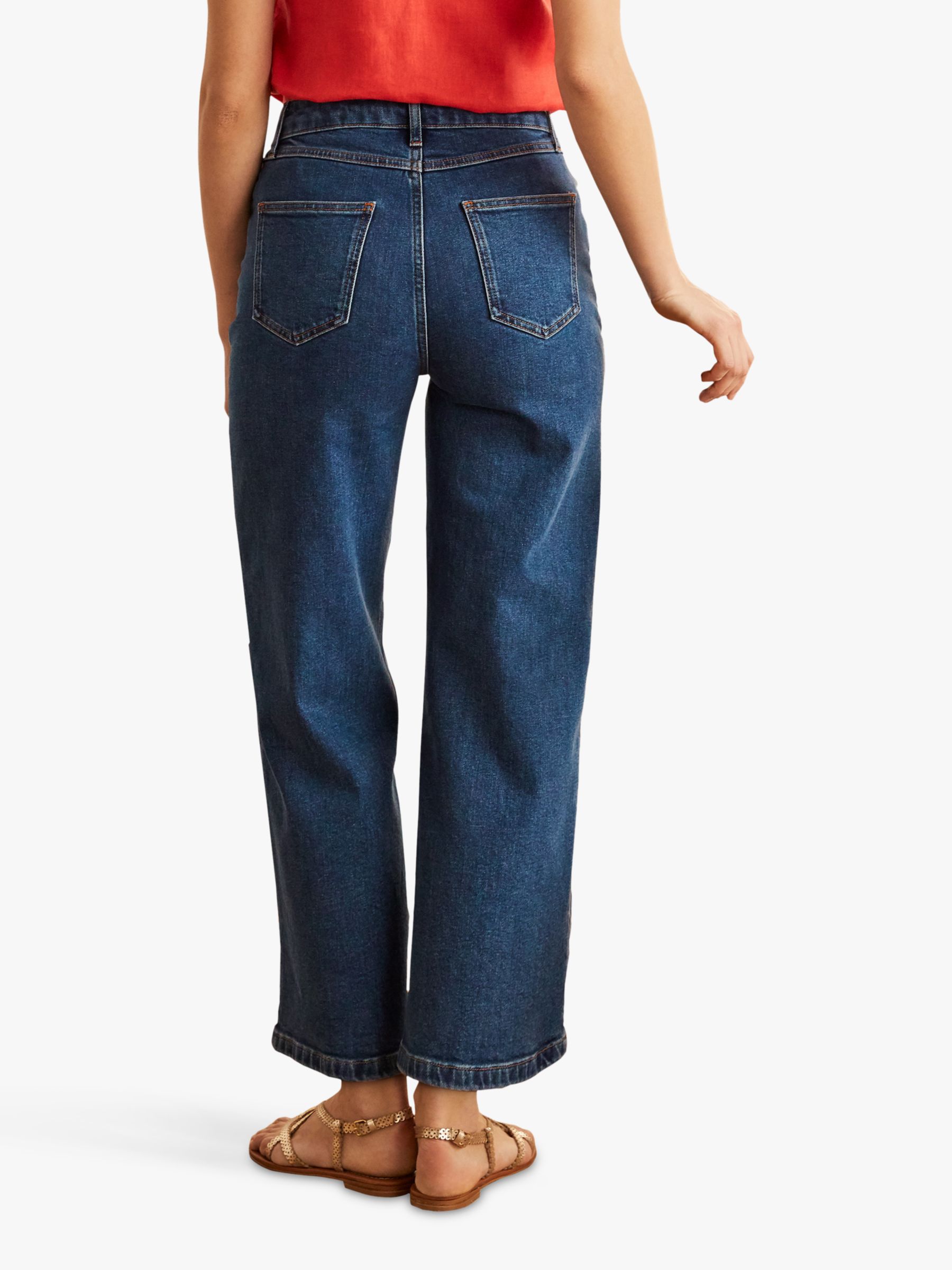 Boden Horn Leg Jeans, Mid Vintage Denim at John Lewis & Partners
