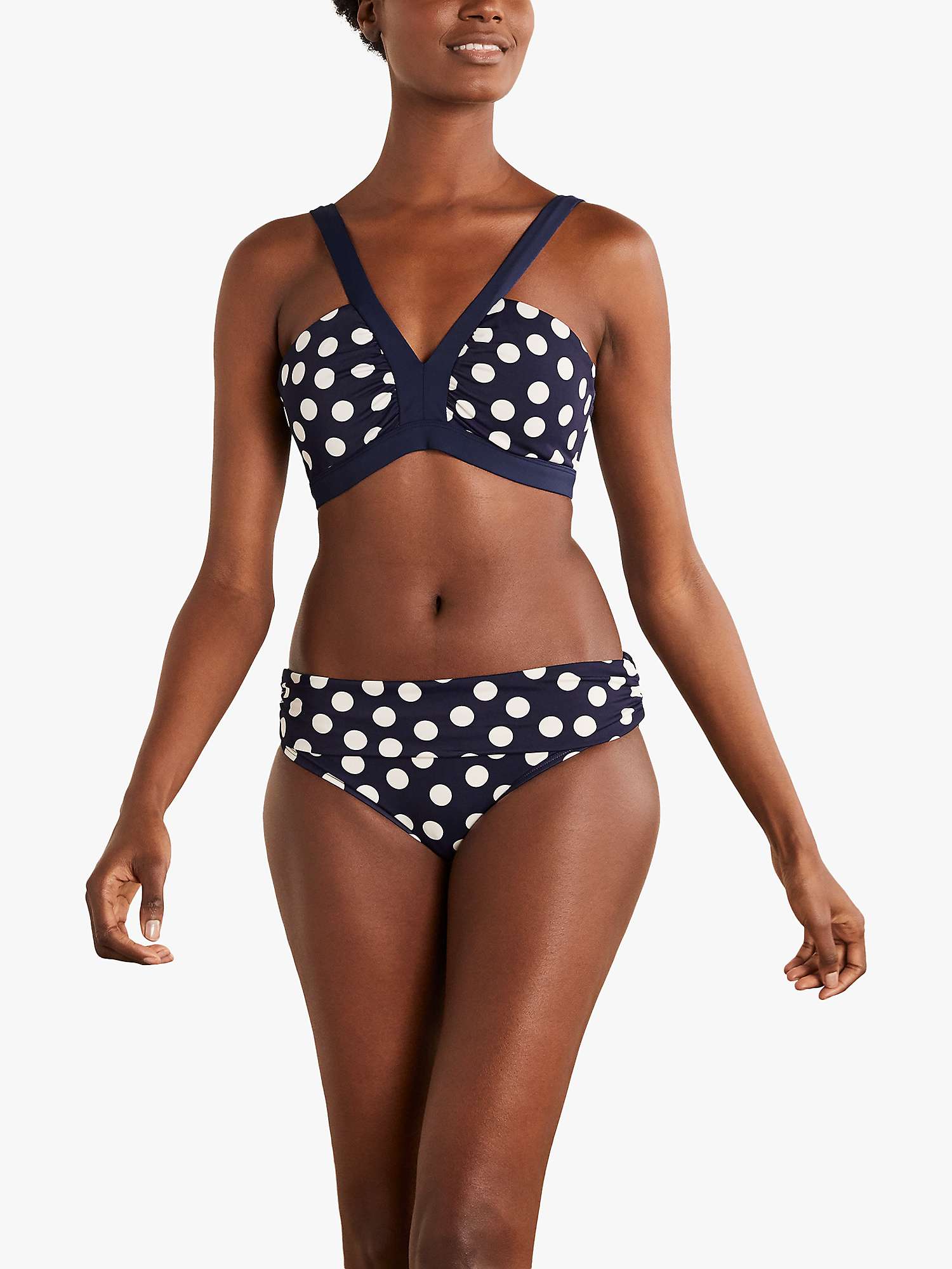 Buy Boden Corsica Bikini Top, Navy Online at johnlewis.com