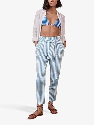 Boden Ludgate Stripe Trousers, Moroccan Blue