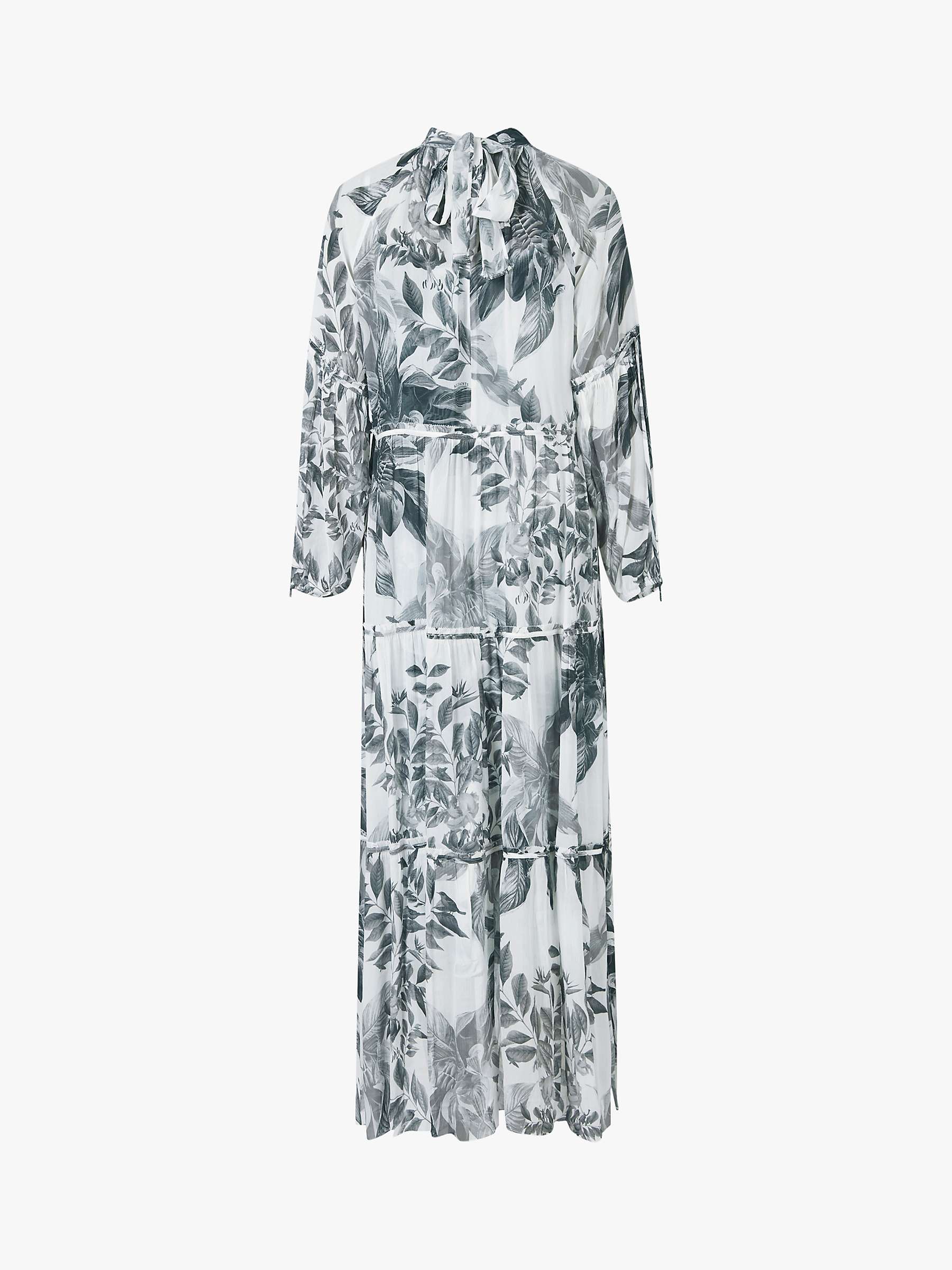 Buy AllSaints Eimear Tiered Floral Print Dress, White Online at johnlewis.com