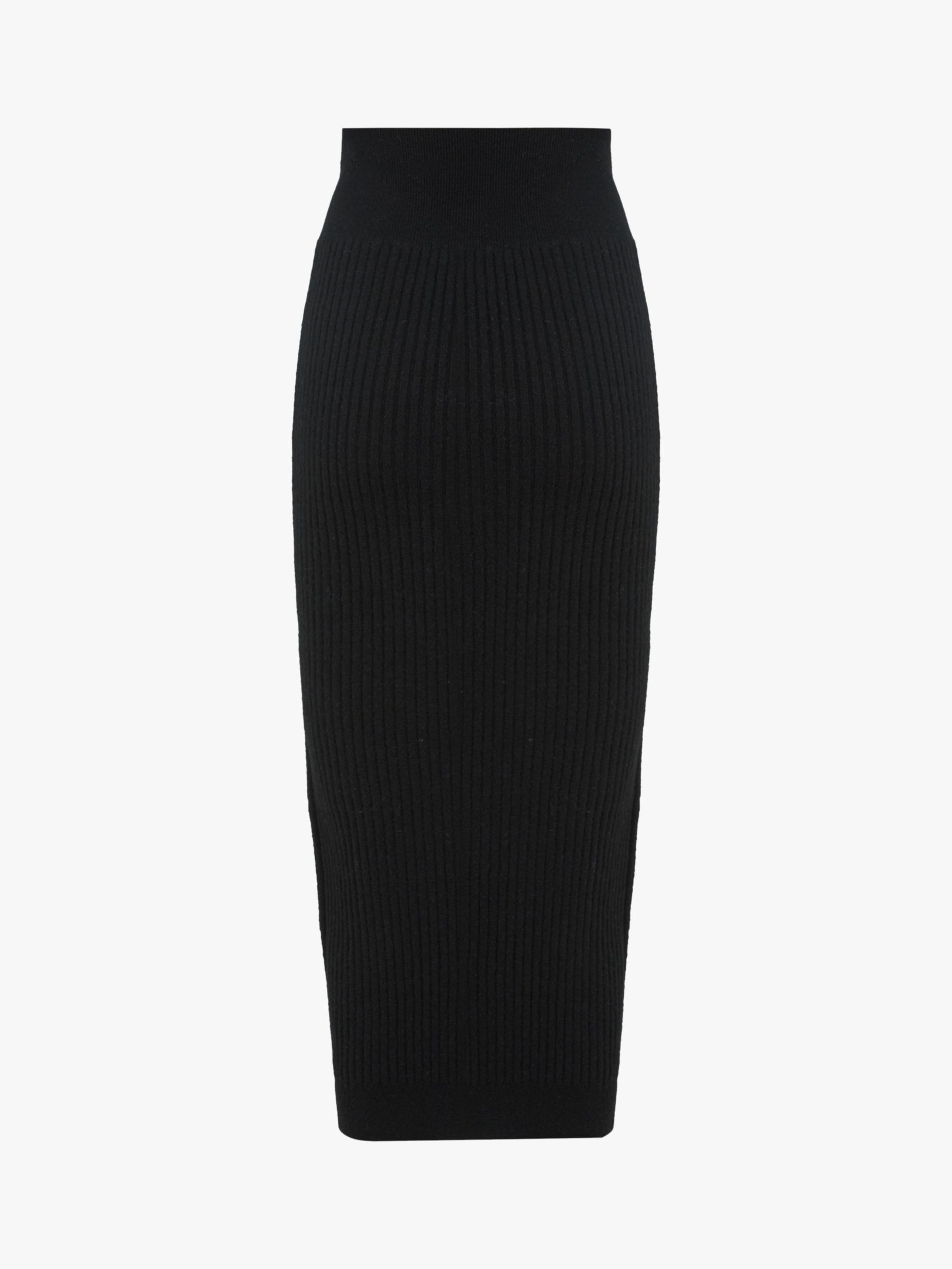 AllSaints Enya Knitted Midi Skirt, Black