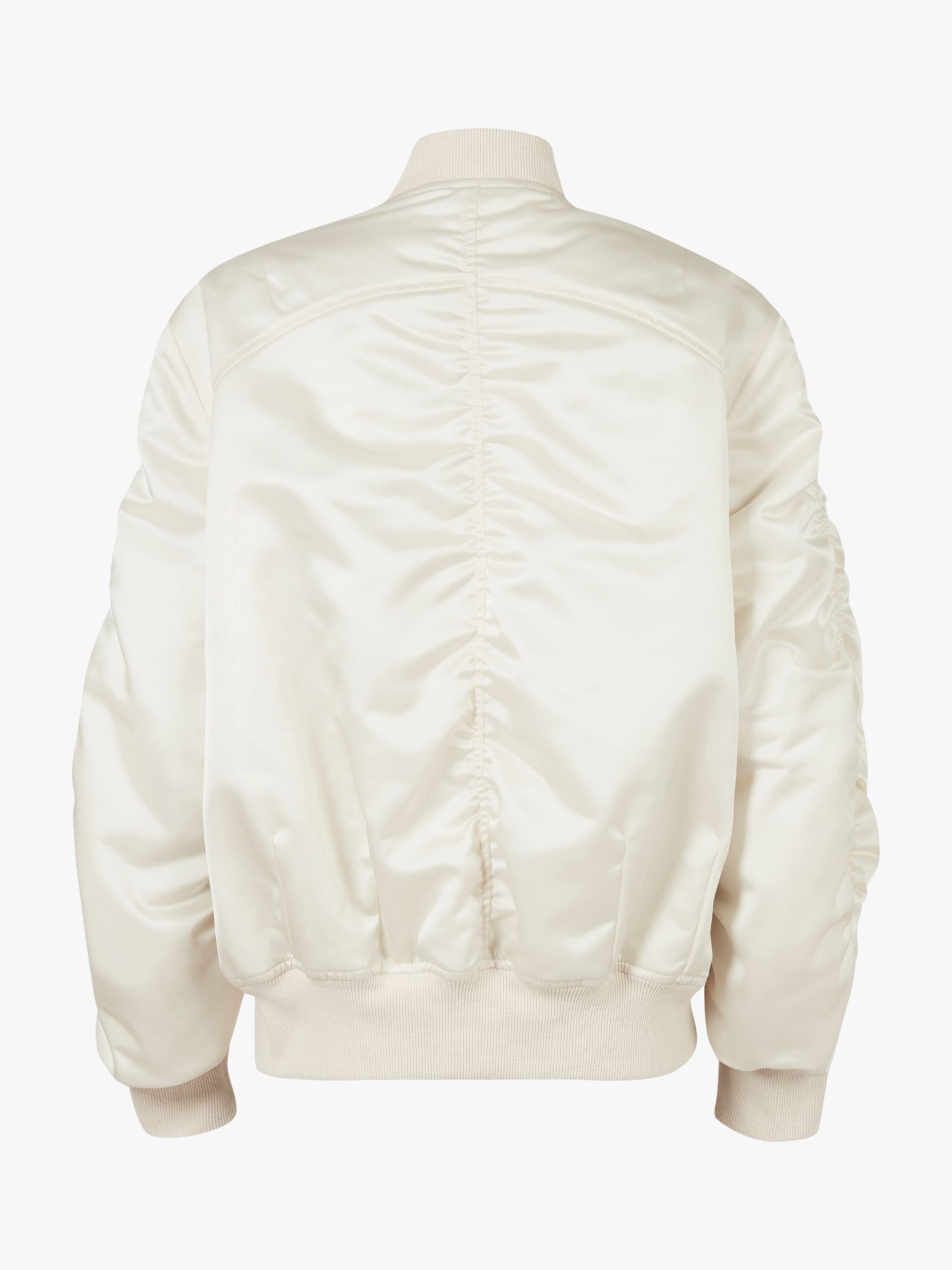 AllSaints Robin Zip Through Bomber Jacket, Ivory at John Lewis & Partners