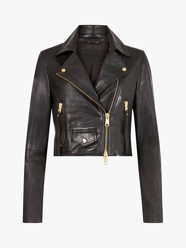 AllSaints Elora Leather Biker Jacket, Black