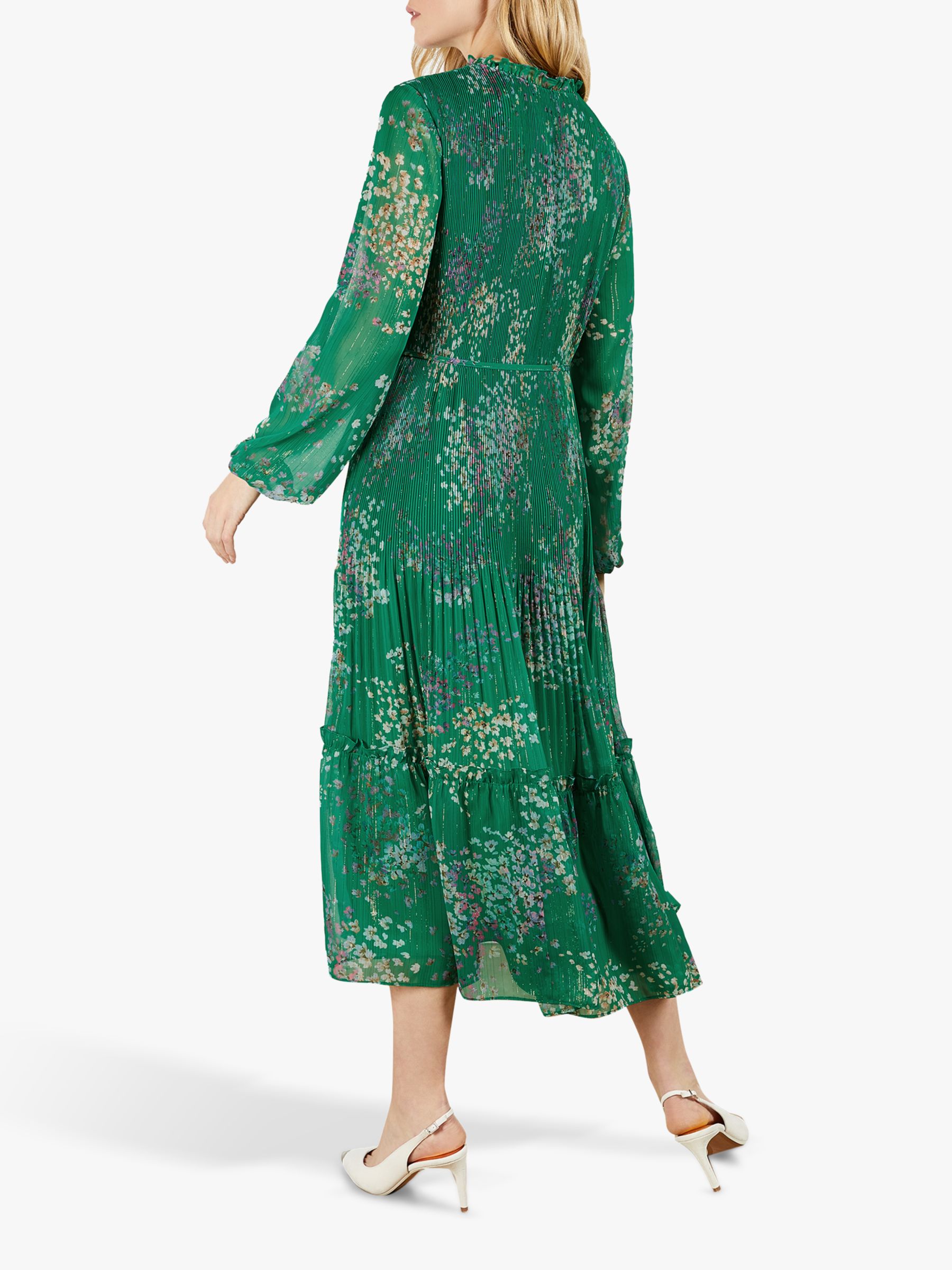 Ted Baker Serendipity Print Pleated Midi Dress Green At John Lewis And Partners 1436