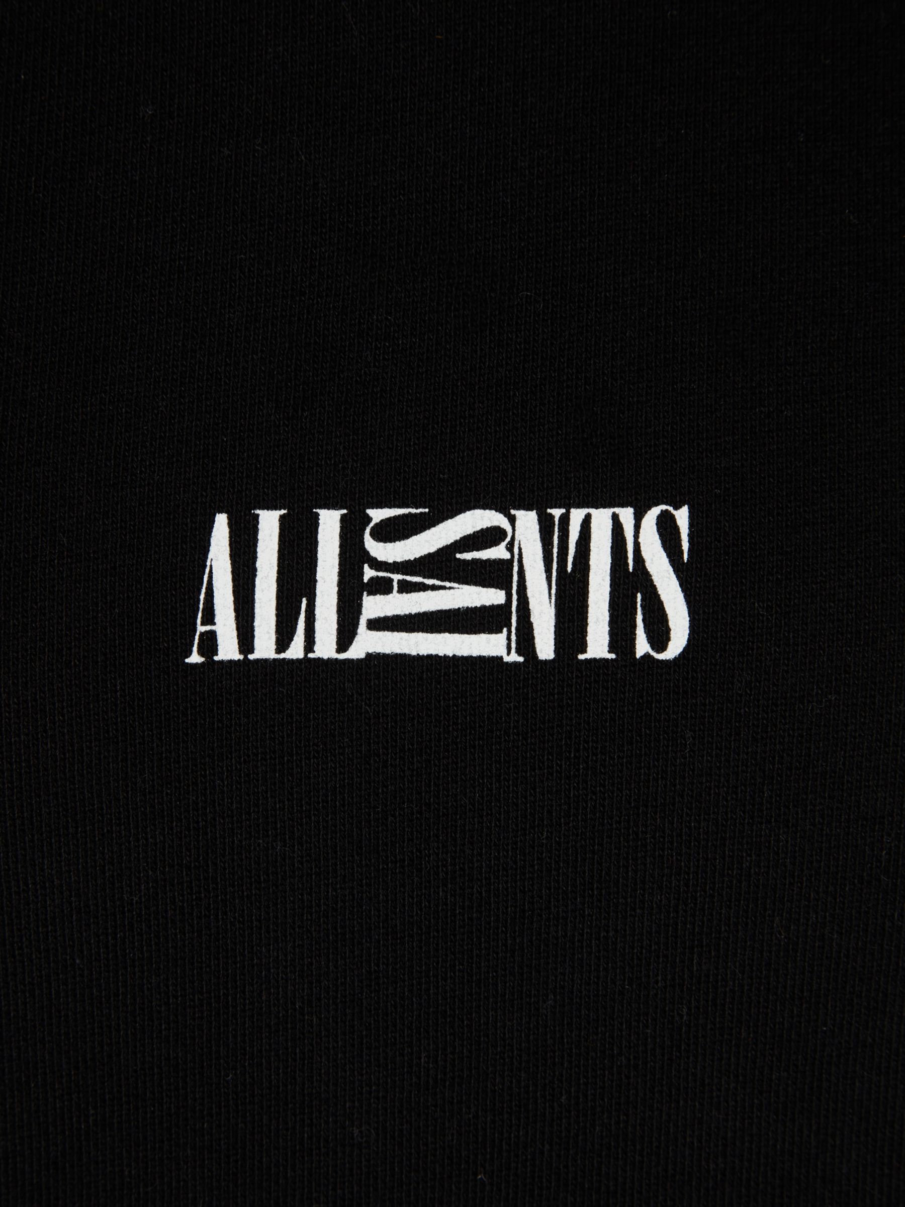 AllSaints Opposition Logo Hoodie, Black at John Lewis & Partners