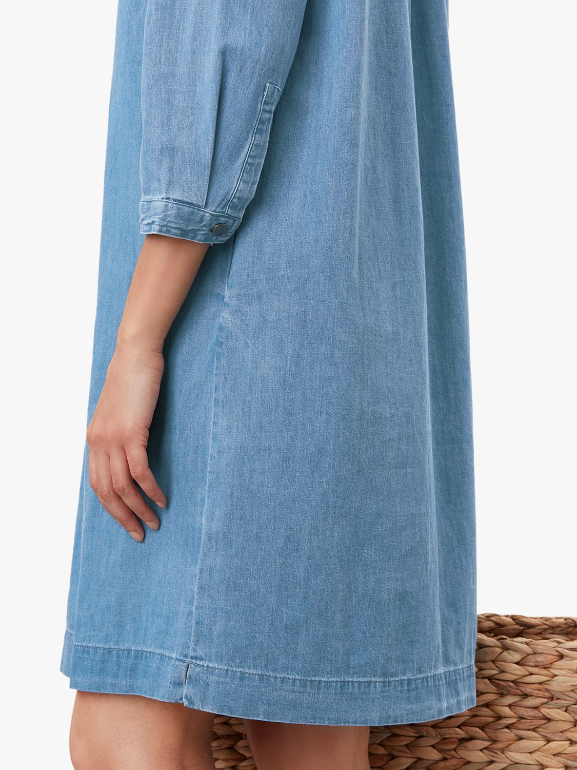 Joules Stella Denim Mini Shirt Dress, Light Blue at John Lewis & Partners