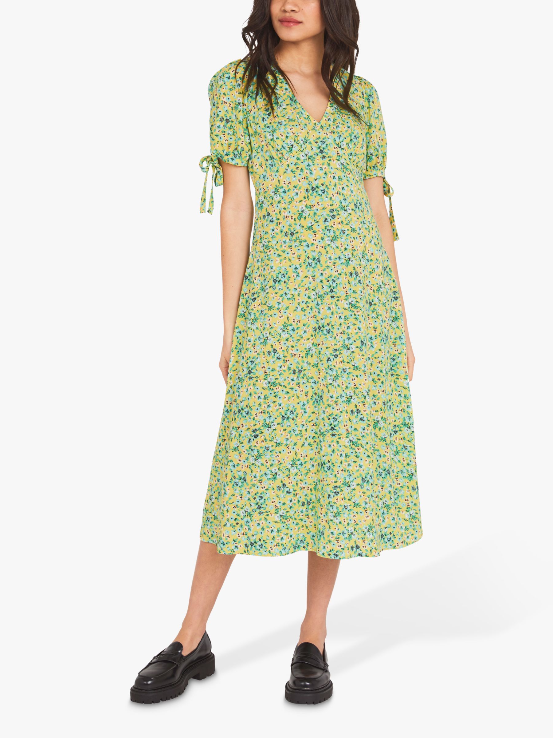 Finery Claire Sweet Pea Ditsy Print Dress, Green