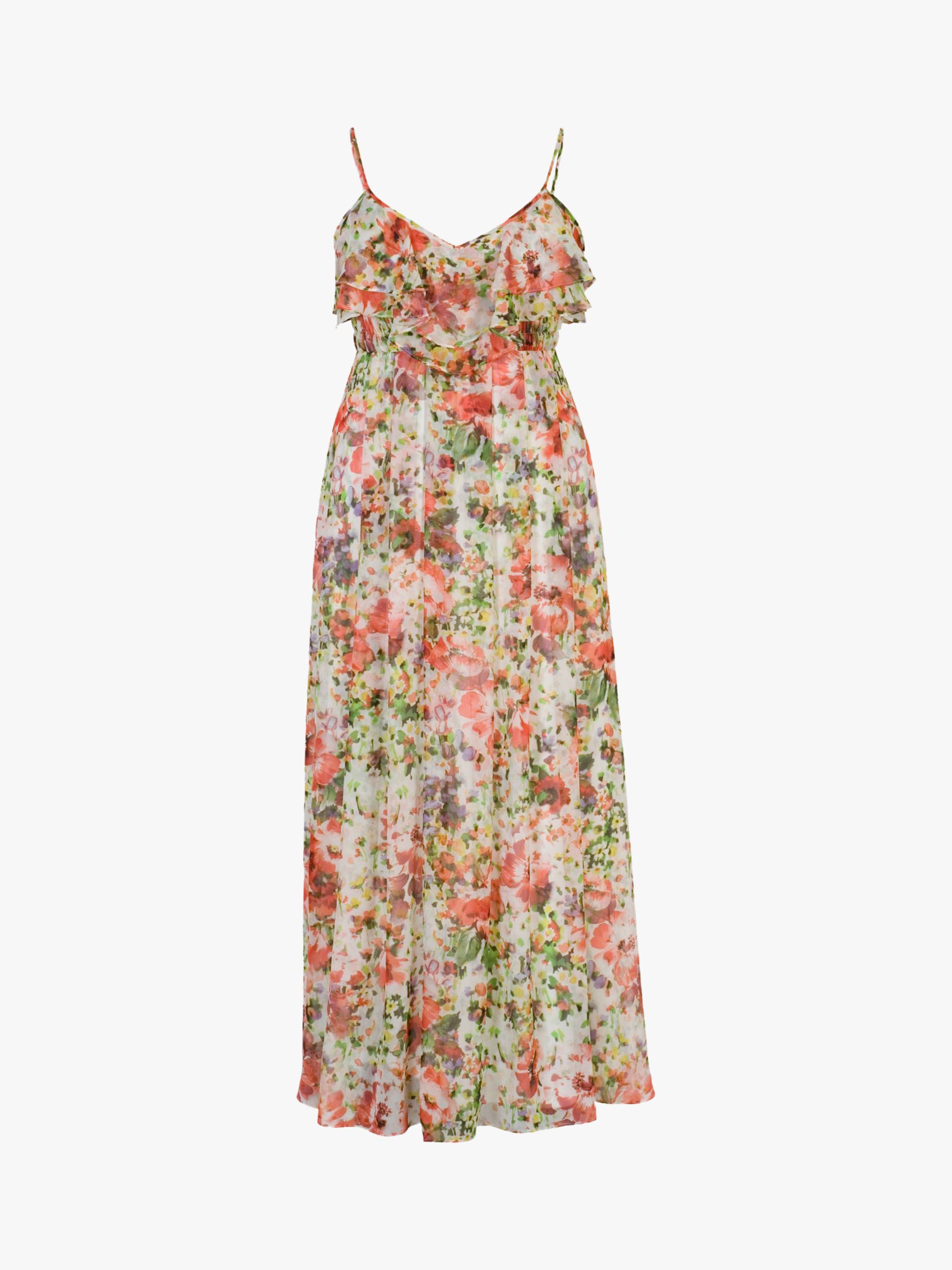 chesca Floral Chiffon Maxi Dress, Multi at John Lewis & Partners