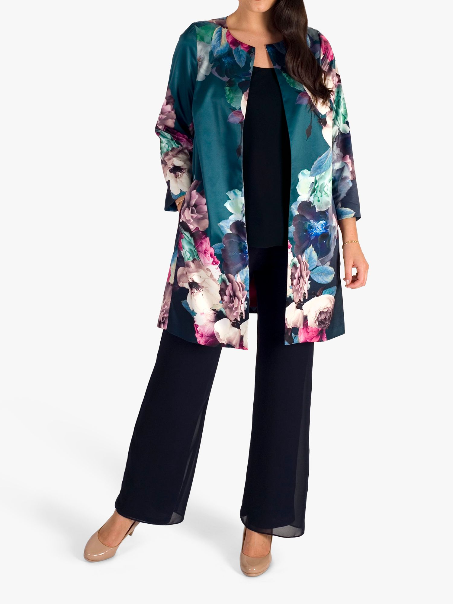 Buy Chesca Satin Trim Chiffon Trousers Online at johnlewis.com