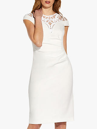 Adrianna Papell Embellished Crepe Dress, Ivory
