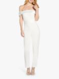 Adrianna Papell Off Shoulder Crepe Jumpsuit, Ivory