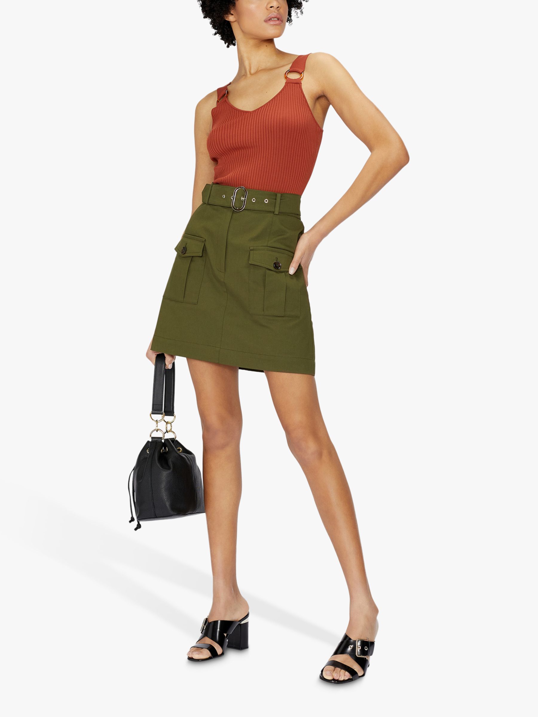 Ted Baker Wrene Utility Mini Skirt, Khaki
