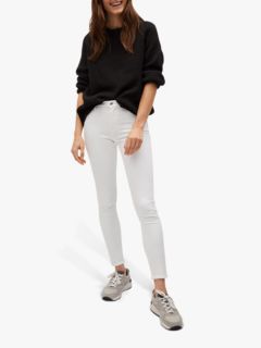 Mango Elsa Mid Waist Skinny Jeans, White, 6