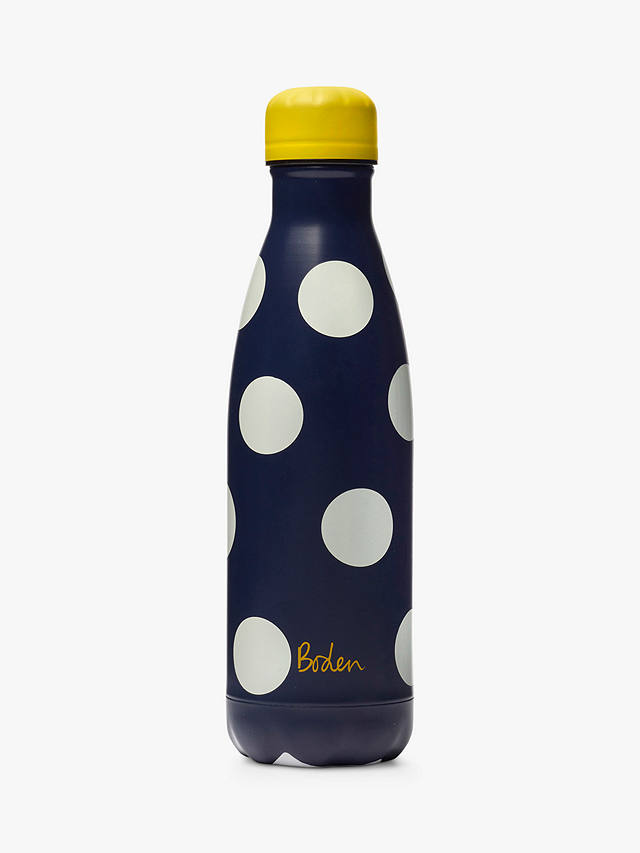 Boden Spot Print Drinks Bottle, 500ml, Navy/Multi, one size