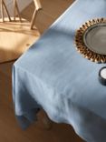 John Lewis GOTS Organic Linen Tablecloth, French Blue