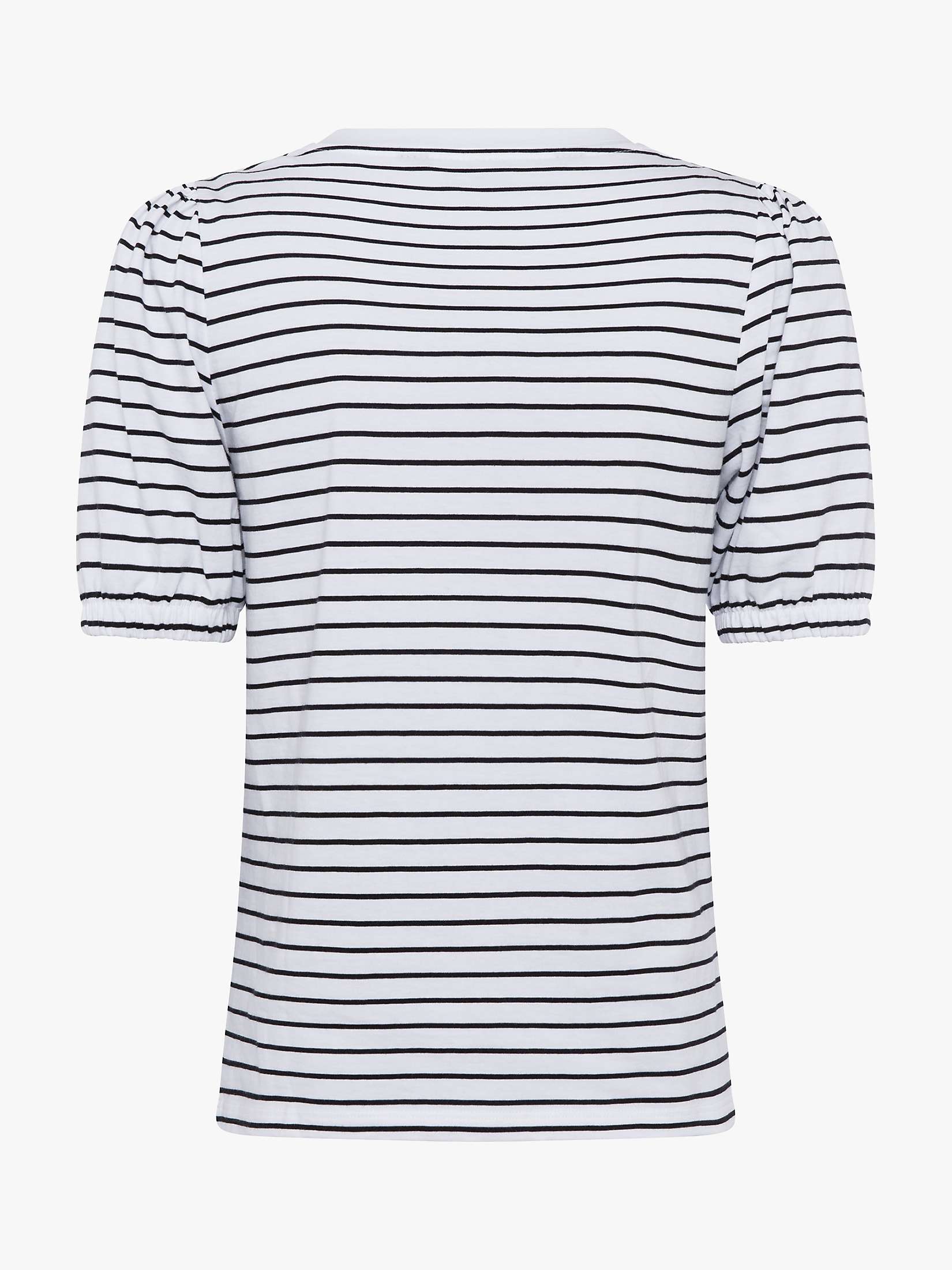 Buy French Connection Puff Sleeve Stripe Top, Summer White/Utility Blue Online at johnlewis.com