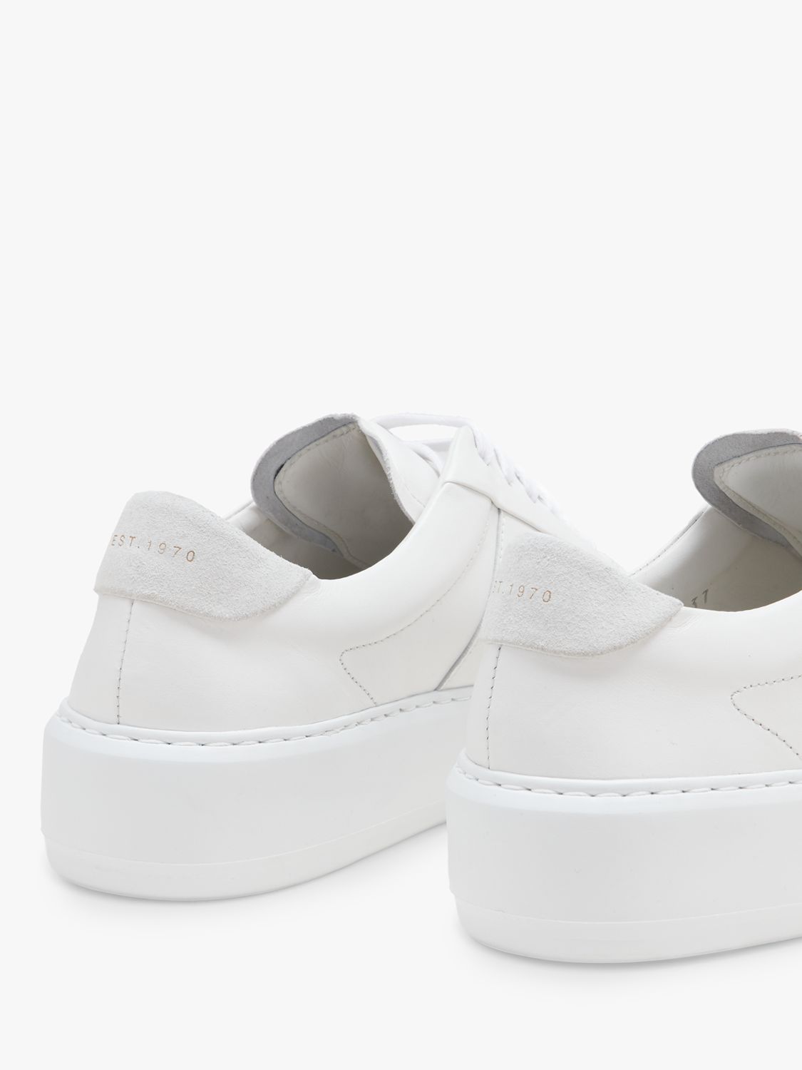 Jigsaw Riva Leather Platform Trainers, White at John Lewis & Partners