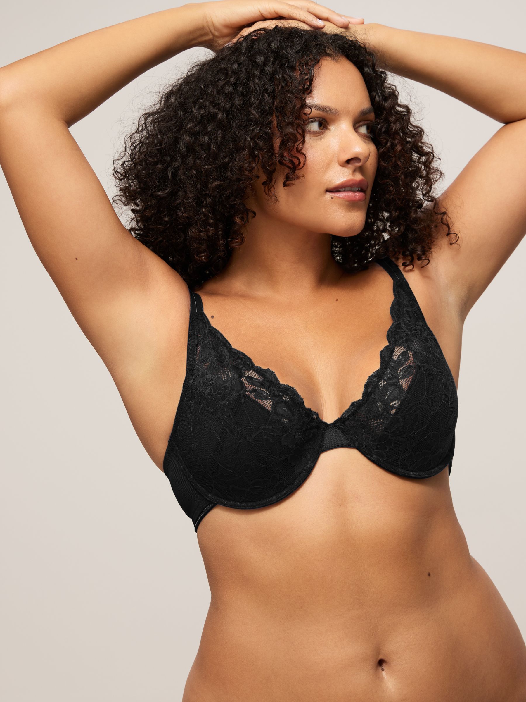 AND/OR Wren Lace Full Support Underwired Plunge Bra, E-G Cup Sizes