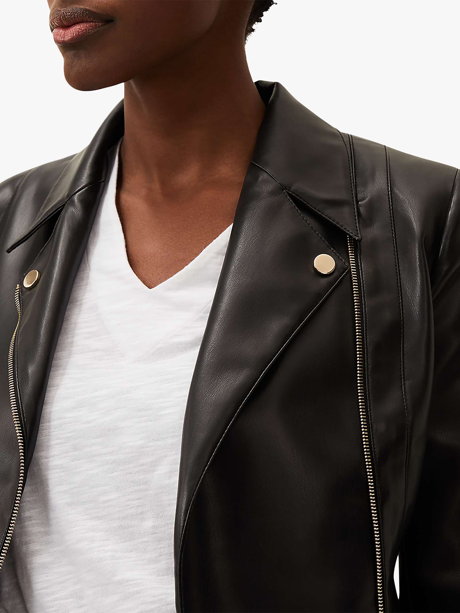 Buy Phase Eight Wendie Faux Leather Biker Jacket, Black Online at johnlewis.com