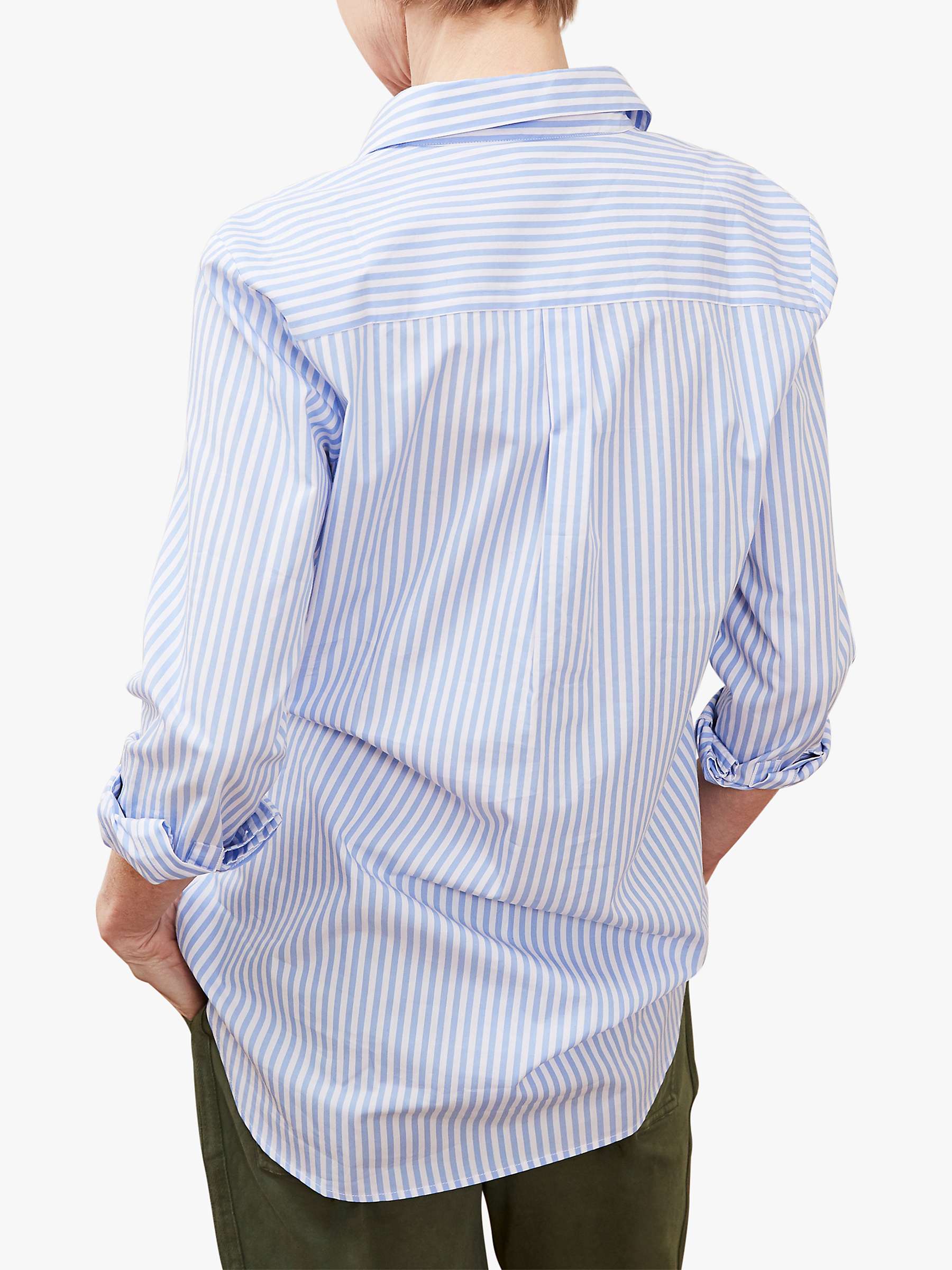 Buy Baukjen Arbor Stripe Cotton Shirt, Sky Blue/White Online at johnlewis.com
