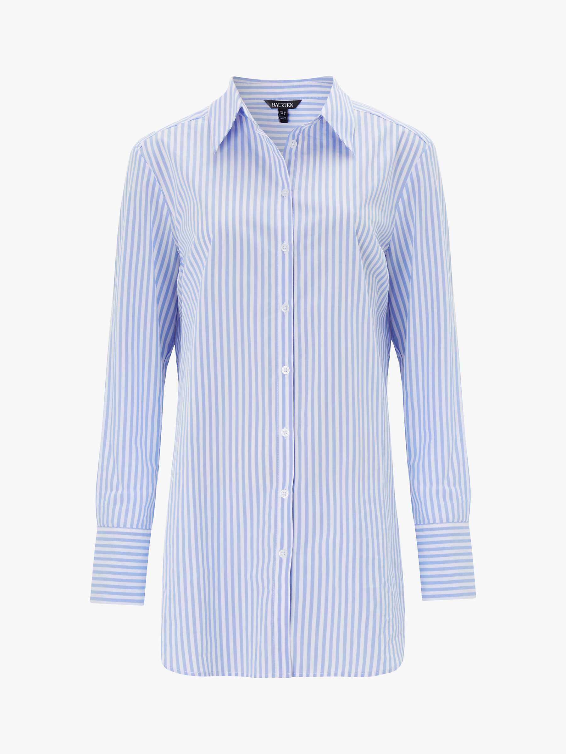 Buy Baukjen Arbor Stripe Cotton Shirt, Sky Blue/White Online at johnlewis.com