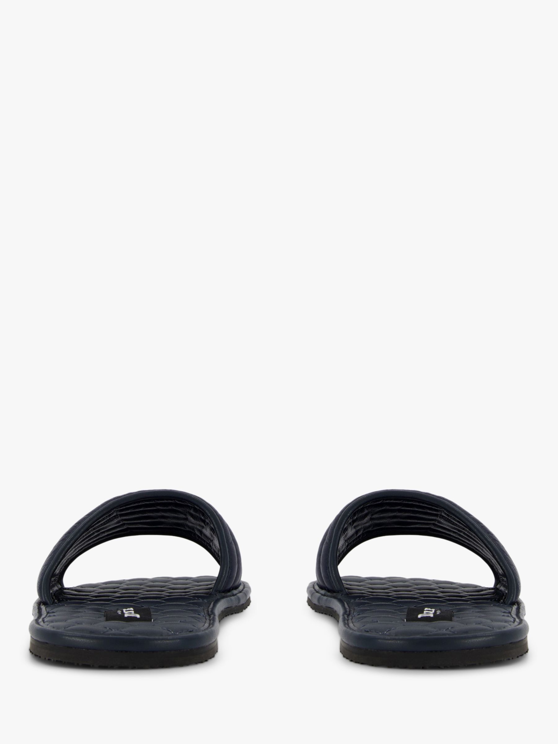 Dune Walters Quilted Leather Sliders, Navy
