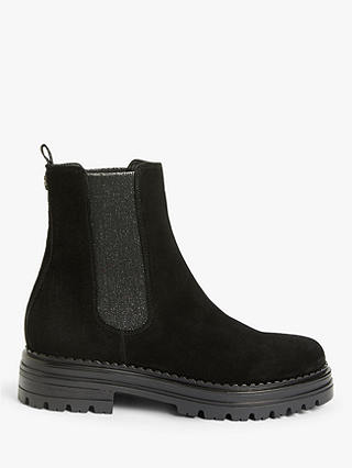 AND/OR Prisha Suede Chunky Chelsea Boots, Black