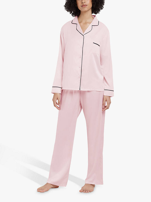 Bluebella Claudia Satin Trouser Pyjama Set, Pale Pink