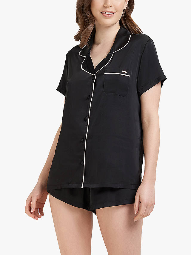 Bluebella Abigail Shirt and Shorts Pyjama Set, Black