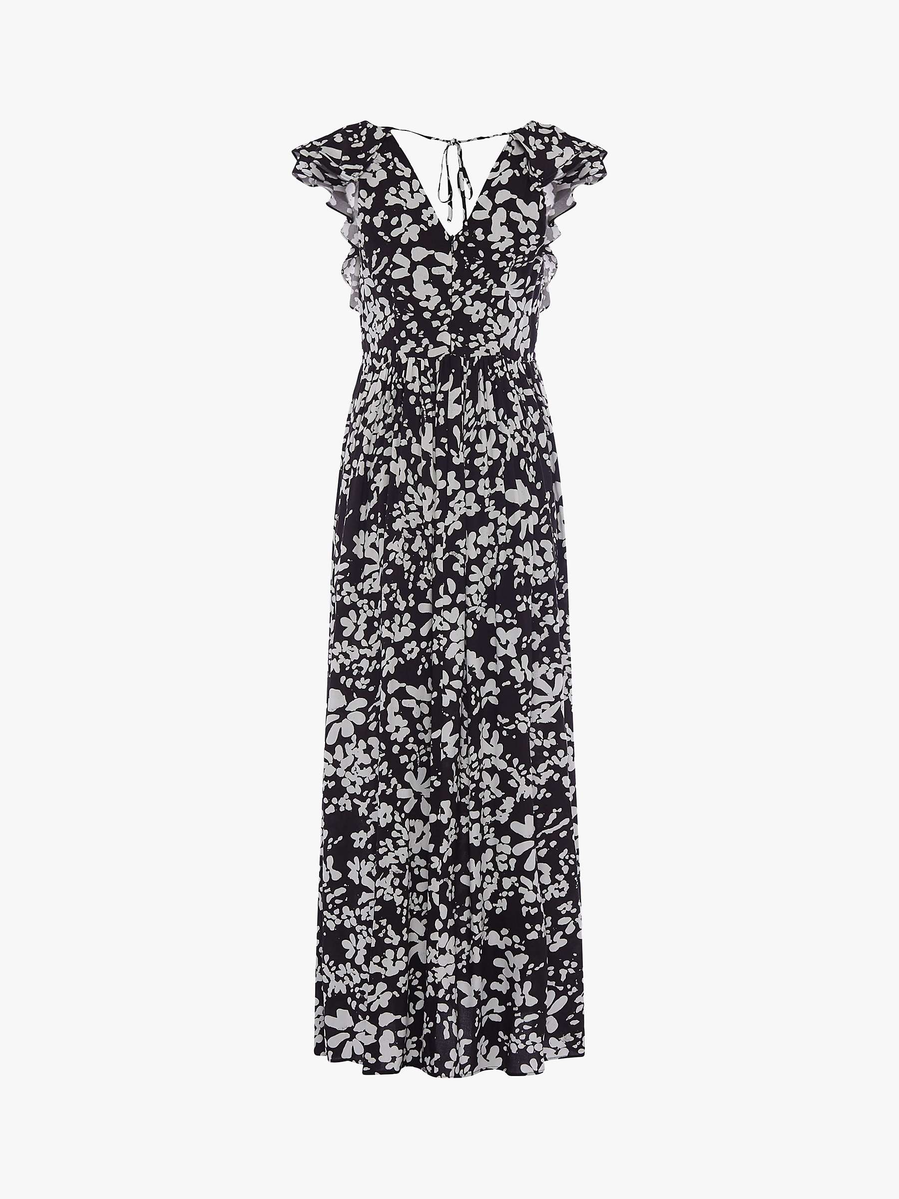 Buy French Connection Floral Drape Strappy Dress, Black/Summer White Online at johnlewis.com
