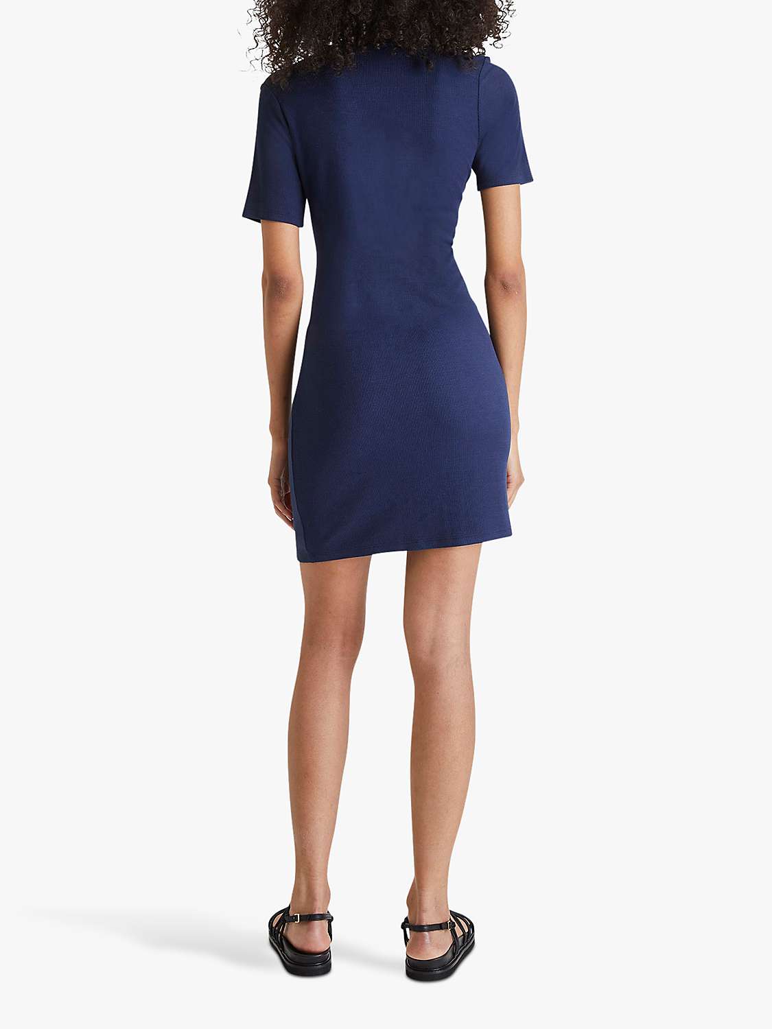 Buy French Connection Paze Ribbed Jersey Dress, Indigo Online at johnlewis.com