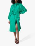 French Connection Adula Tie Neck Trench Coat, Palm Green