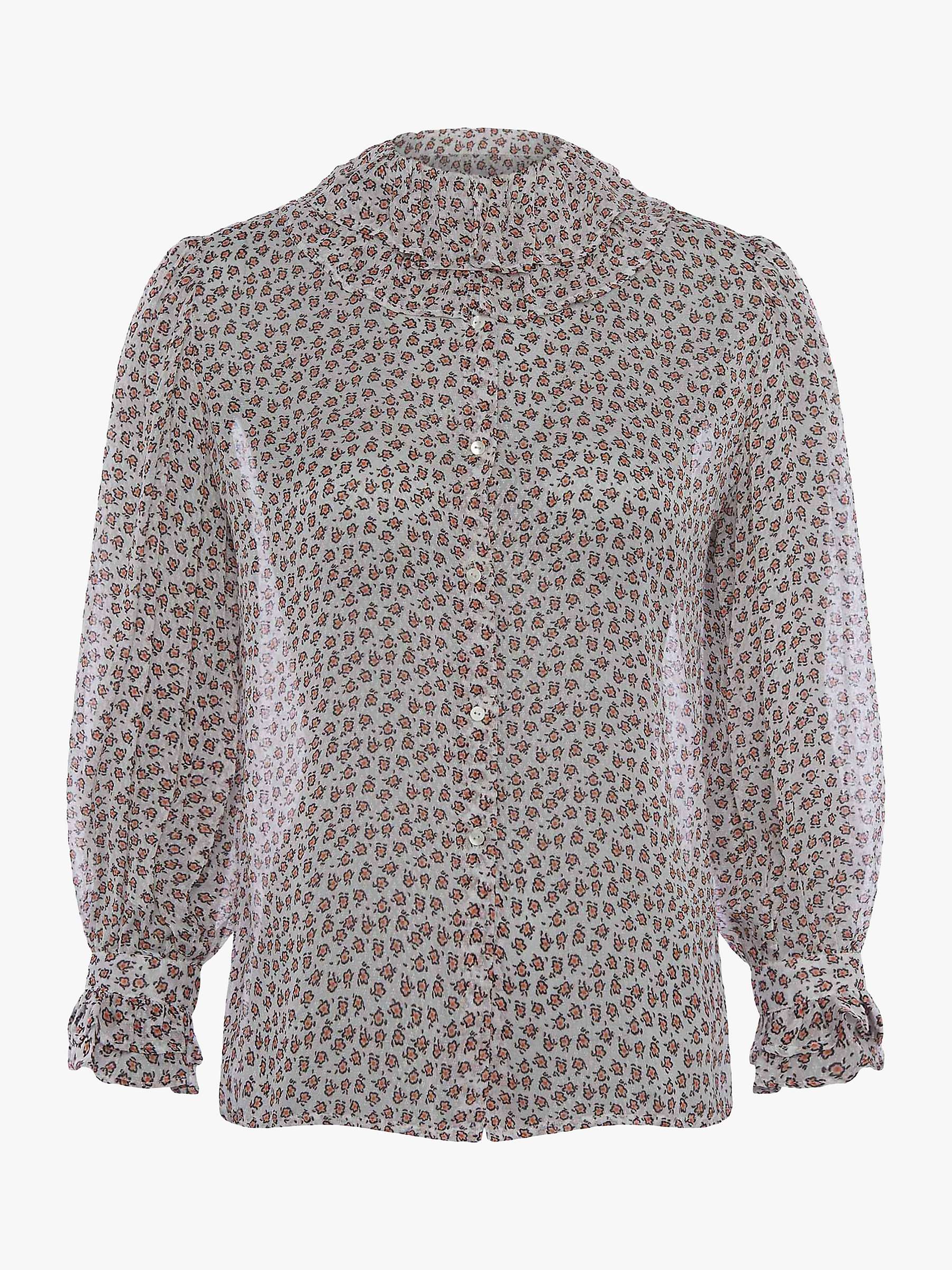 Buy French Connection Aura Ditsy Dobbie Blouse, Summer White/Multi Online at johnlewis.com