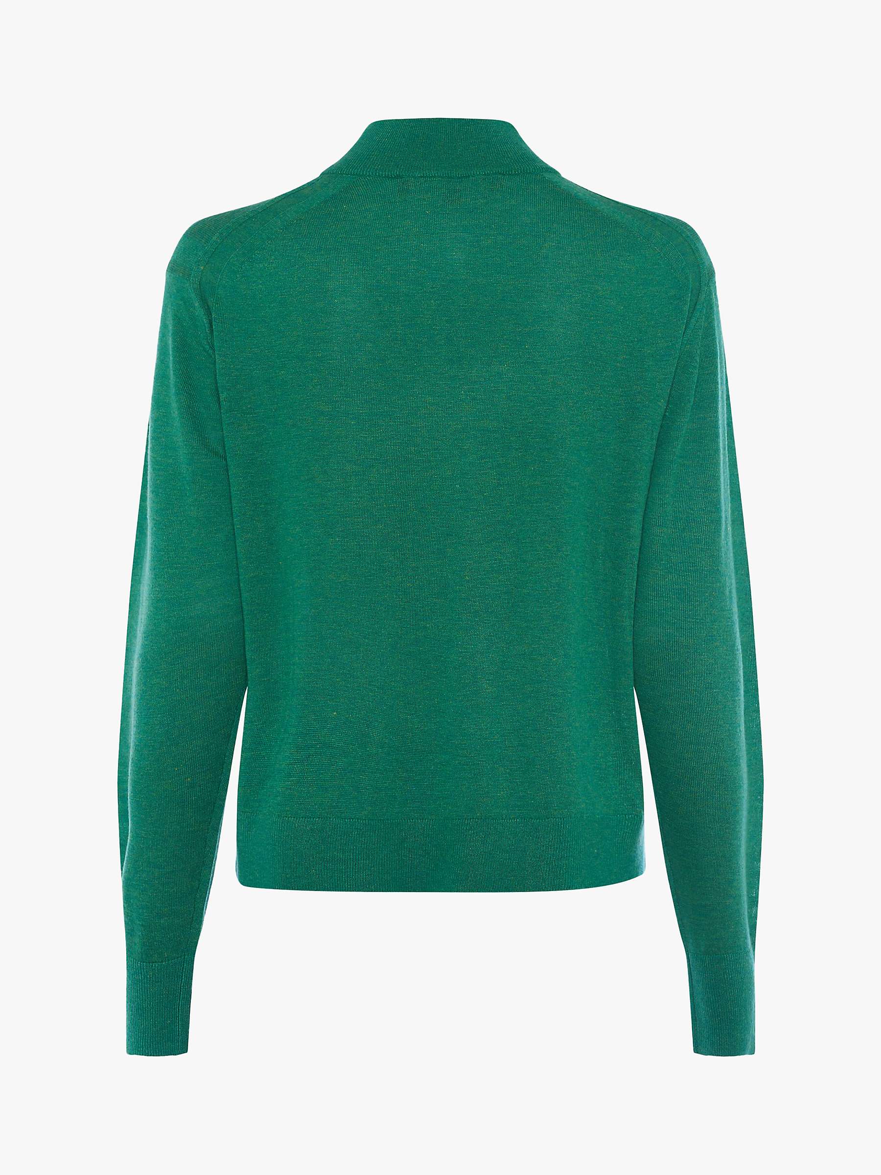 Buy French Connection Loxi Recycled Half Zip Jumper, Palm Green Online at johnlewis.com