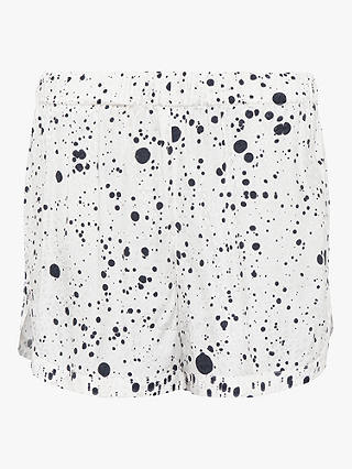 French Connection Droplet Drape Shorts, Summer White/Black