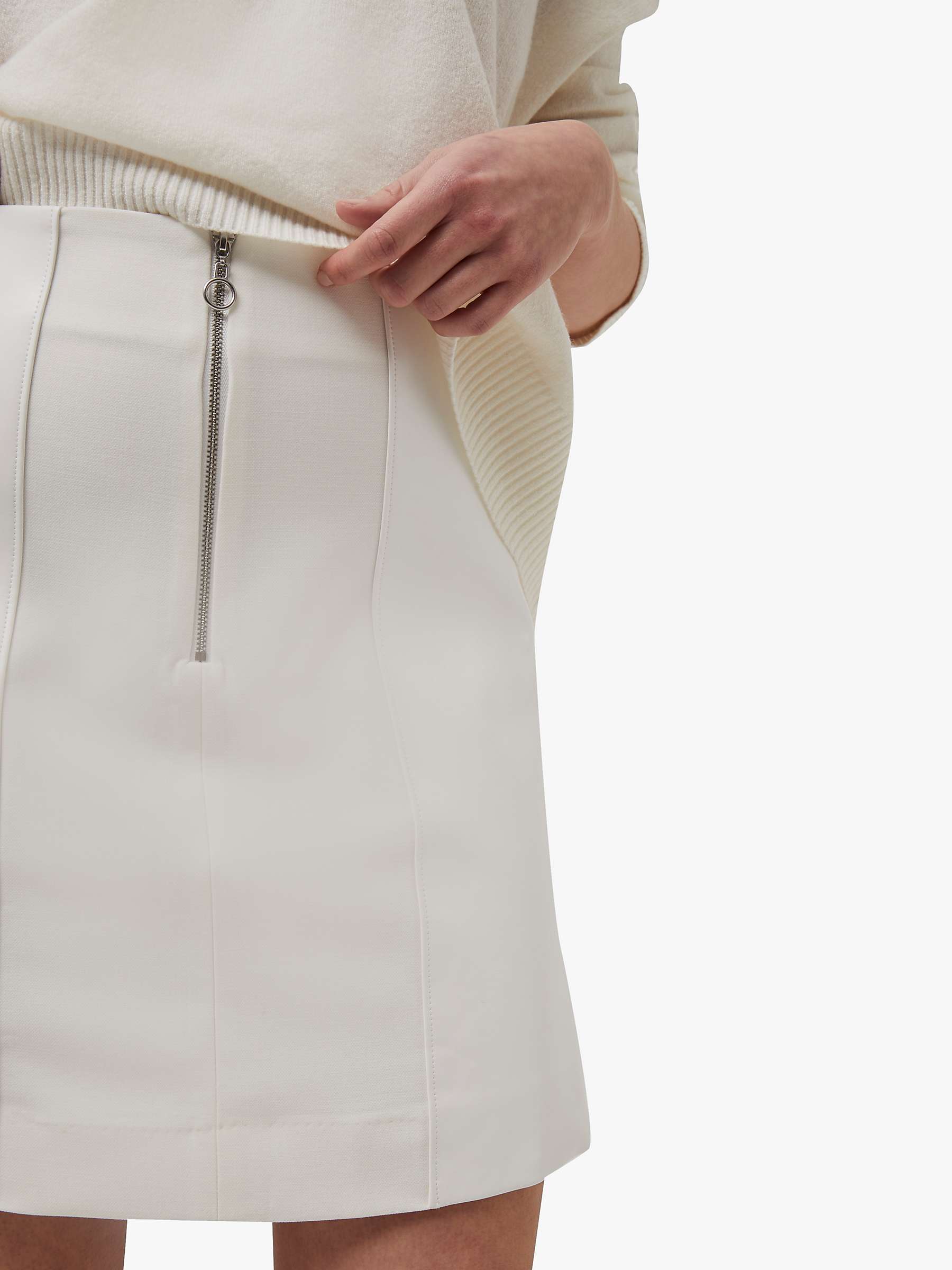 Buy French Connection Eatha Patent Mix Skirt, Summer White Online at johnlewis.com