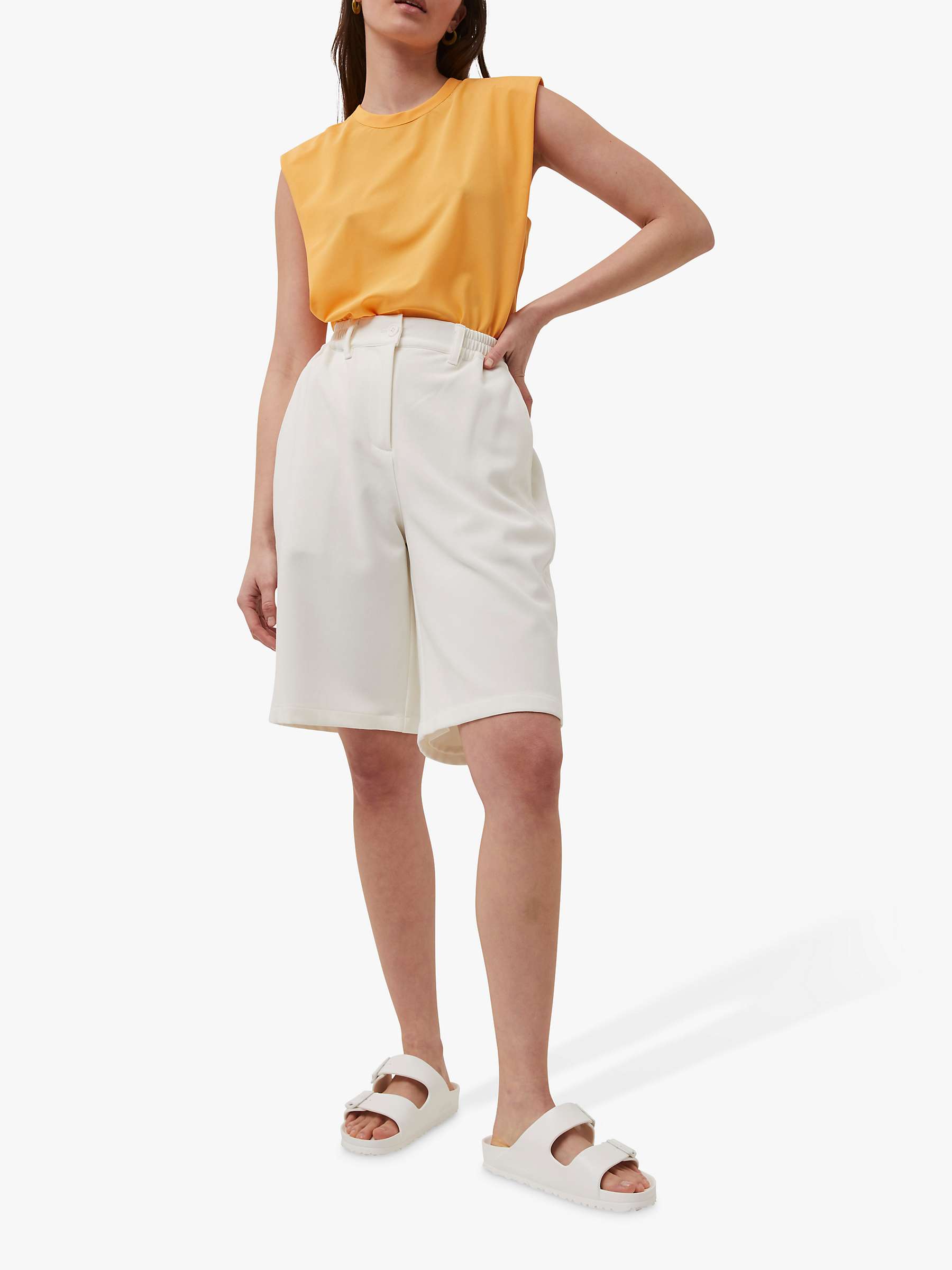 Buy French Connection Shoulder Pad Crepe Tank Top, Beeswax Orange Online at johnlewis.com