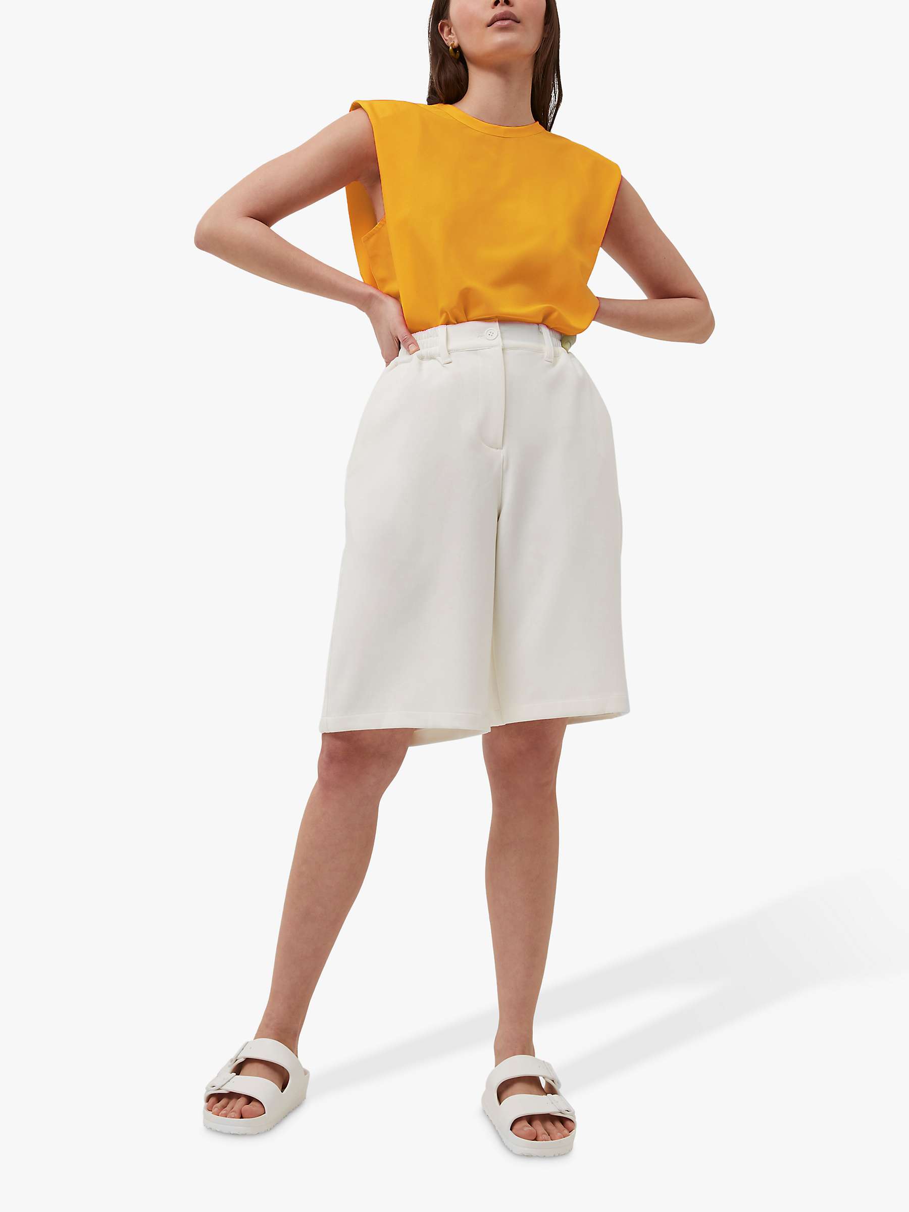 Buy French Connection Shoulder Pad Crepe Tank Top, Beeswax Orange Online at johnlewis.com