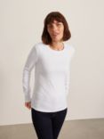 John Lewis & Partners Pure Cotton Long Sleeve Crew Neck T-Shirt, White