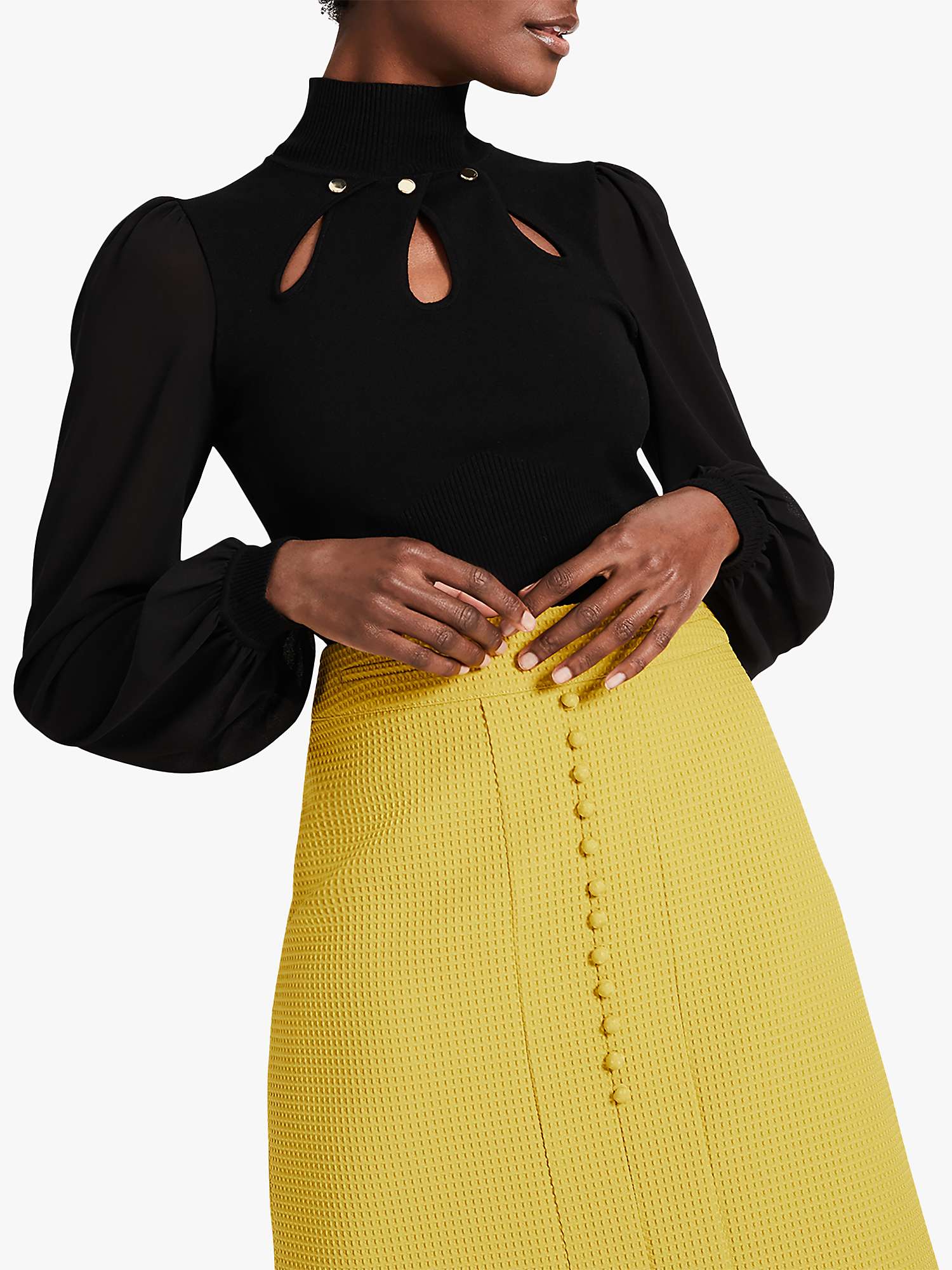 Buy Damsel in a Dress Skye Textured Skirt, Mustard Online at johnlewis.com