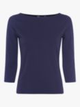 Great Plains Organic Cotton 3/4 Sleeve Top, Classic Navy
